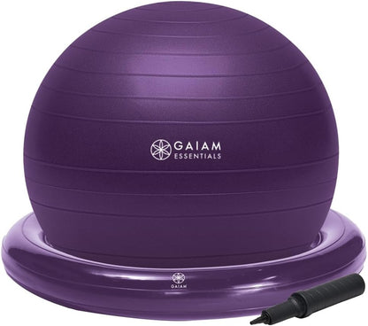 Balance Ball & Base Kit, Yoga Ball Chair, Exercise Ball with Inflatable Ring Base for Home or Office Desk, Includes Air Pump