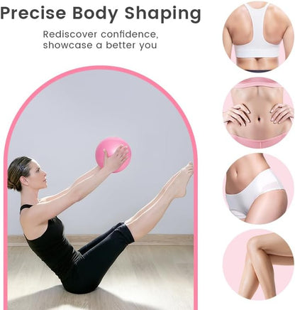 Home Pilates Essentials Kit for Women, with 5 Resistance Bands - Magic Circle Pilates Kit for Home Toning, Includes Yoga Ball, Stretch Strap & Gym Bag (13-Piece Complete Starter Set)