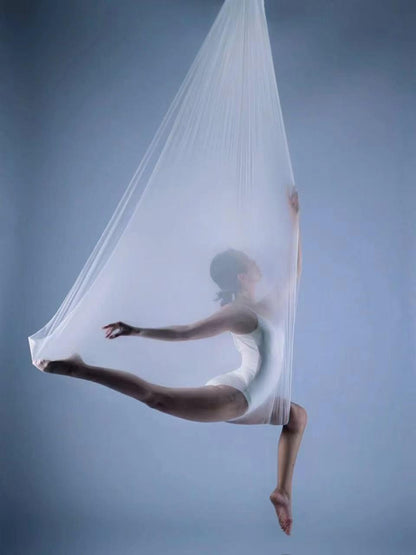 Transparent Aerial Yoga Hammock Set with Low Elasticity Aerial Silks Set Yoga Swings Included Accessories
