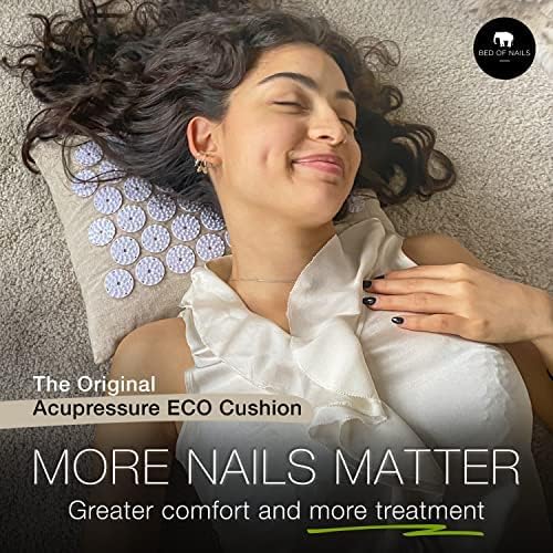 Bed of Nails ECO Pillow Original Acupressure Mat Design with 2142 Precision Nails, 15 x 6 x 4