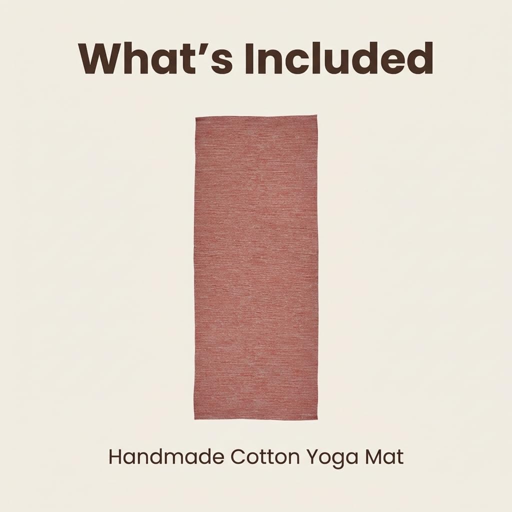 LFH Home Handmade Cotton Yoga Mat Cotton Rug picnic mat For Exercise, Workout, Fitness - Perfect Heavy Quality Eco Friendly Natural Cotton Woven Reversible Yoga Mats for Men & Women - 72x26 Inch.
