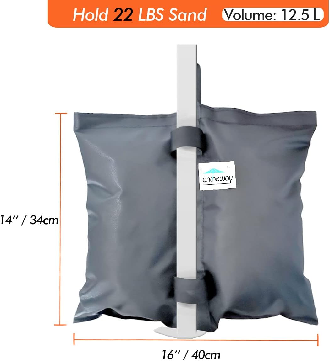Ontheway Sand Bags for Canopy Tent, Heavy Duty Weights Sandbags, 4pcs-Pack (Black)