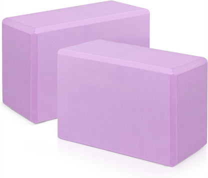 Yoga Blocks 2 Pack, 9"x6"x3" High-Density EVA Foam Yoga Block, Non-Slip Yoga Blocks for Yoga, Pilates Meditation, Stretching and Toning, Supportive, Latex-Free