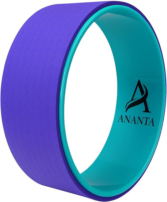 Yoga Wheel with Support Pad – Back Stretcher, Flexibility Trainer, and Core Strength Builder – Durable, Non-Slip, Comfortable Design for Yoga, Pilates, and Fitness
