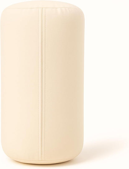 Yogikuti Iyengar Yoga Bolster Pillow – 100% Cotton Cylindrical Bolster for Restorative Yoga & Meditation – Firm & Durable Support Cushion with Washable Cover for Alignment & Comfort (White)