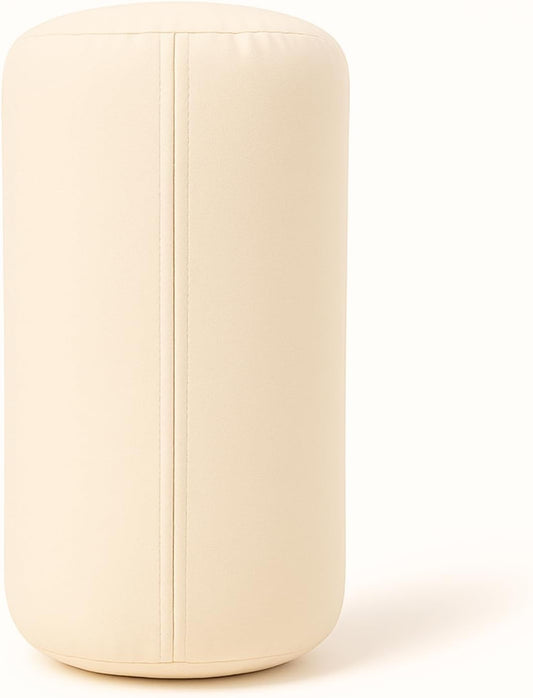 Yogikuti Iyengar Yoga Bolster Pillow – 100% Cotton Cylindrical Bolster for Restorative Yoga & Meditation – Firm & Durable Support Cushion with Washable Cover for Alignment & Comfort (White)