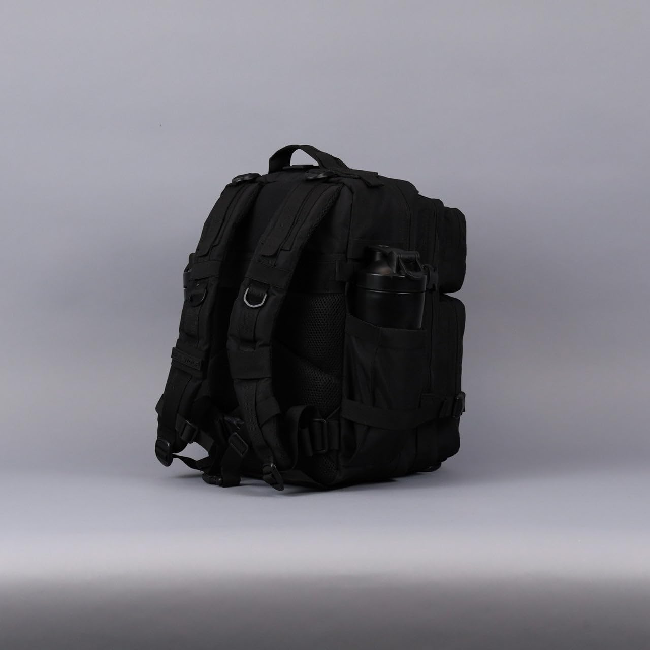 WOLFpak 35L Tactical Gym Backpack (Alpha Black) Durable 1000D Waterproof Oxford Material with MOLLE Webbing, Laptop Pocket & Dual Cup Holders, Durable Fitness/Travel/Military Daypack