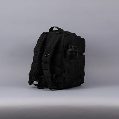 WOLFpak 35L Tactical Gym Backpack (Alpha Black) Durable 1000D Waterproof Oxford Material with MOLLE Webbing, Laptop Pocket & Dual Cup Holders, Durable Fitness/Travel/Military Daypack