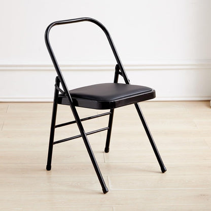 Foldable Yoga Chair with Backrest Adjustable Iyengar Support Stool Home Yoga Props Portable Training Seat for Enhanced Comfort and Stability,Black