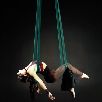 4.9ft 1.5m Aerial Straps Ropes Yoga Aerial Acrobatics Body Aerial Loop Trapeze Circus Apparatuses Equipment Three-Layer Straps 1 pairs