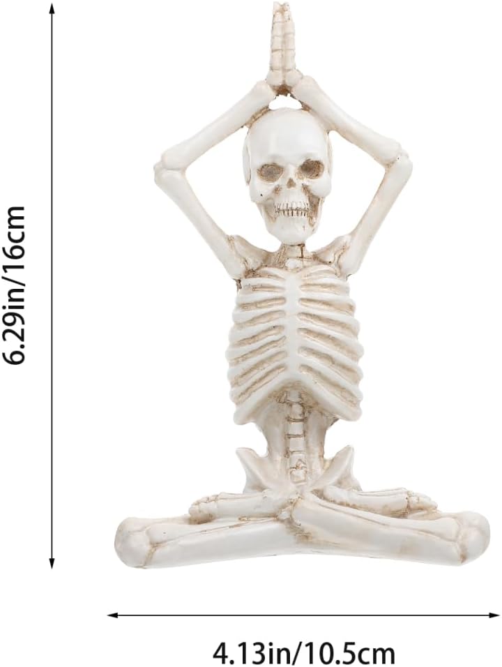 LIFKOME Halloween Village Set Halloween Yoga Skeleton Figurine Halloween Meditation Yoga Skeleton Statue Halloween Meditation Yoga Table Decoration (Style 1) Halloween Skeleton