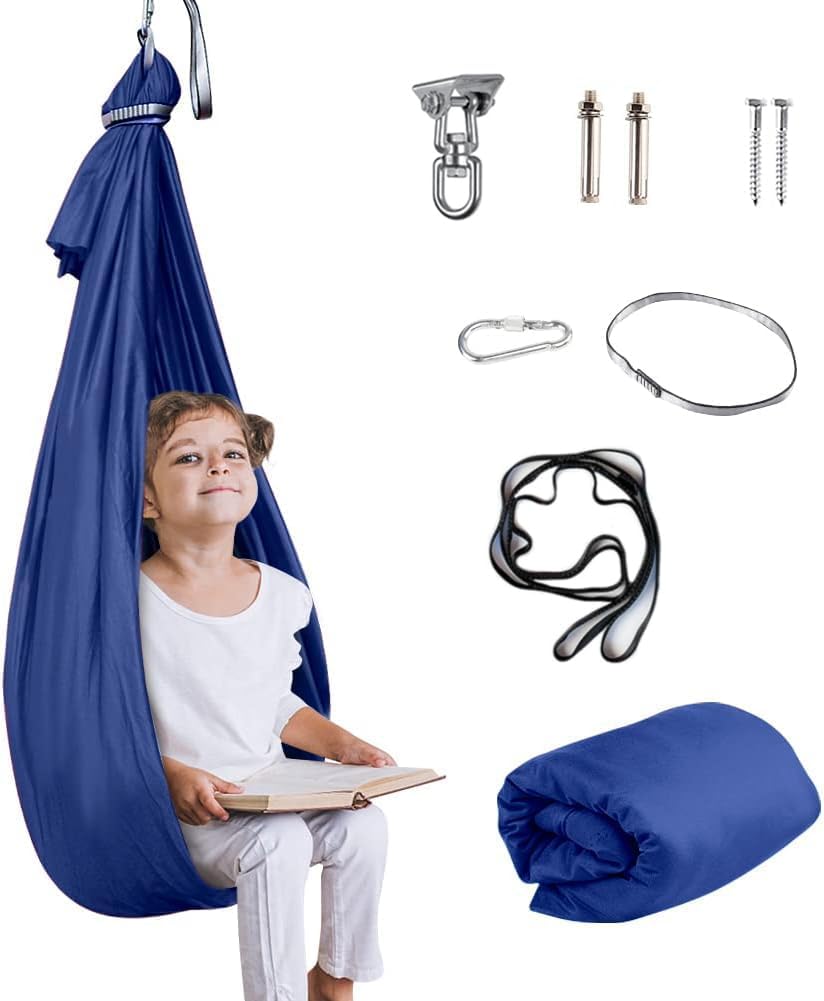 Aokitec Therapy Swing for Kids with Special Needs (Hardware Included) Snuggle Swing Cuddle Hammock Indoor Adjustable Aerial Yoga for Children with Autism, ADHD, Asperger, Sensory Integration