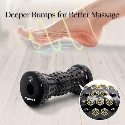 Tumaz Massage Ball & Foot Roller 3-in-1 Set with Spiky Ball, Lacrosse Ball, Massage Roller - Ergonomic Design to Relieve Plantar Fasciitis for Deep and Superficial Muscle Pain
