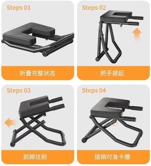 Yoga Headstand Bench, Foldable Feet up Trainer Headstand Stool, Strength Training Inversion Equipment with PU Panel, Inversion Bench for Spinal Relief, Back Pain & Posture Correction