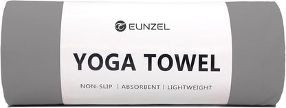 Eunzel Hot Yoga Towel Non Slip Yoga Mat Towel Non-Slip Sweat Absorbent Towel for Hot Yoga, Pilates and Workout 72" x 26.5", Blue
