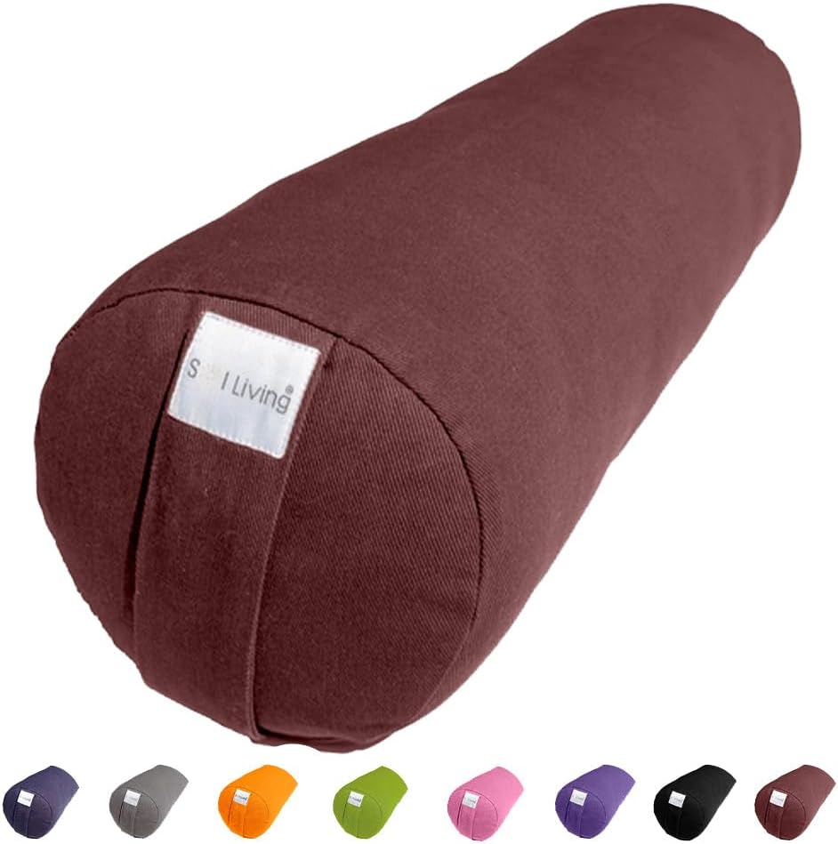 Sol Living Yoga Bolster Pillow Rectangular Meditation Cushion Cotton Meditation Accessories for Restorative Yoga Meditation Pillow Yoga Pillow Firm Body Pillow Bolster Pillow for Legs Removable Cover