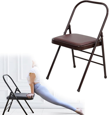 Folding Yoga Chair, Back Support Yoga Stool for Beginners, Non-Slip Feet Balance Inversion Chair