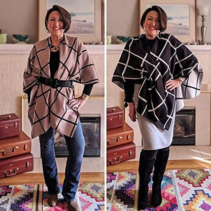Moss Rose Women's Shawl Wrap Poncho Ruana Cape Open Front Cardigan Shawls for Spring Fall Winter