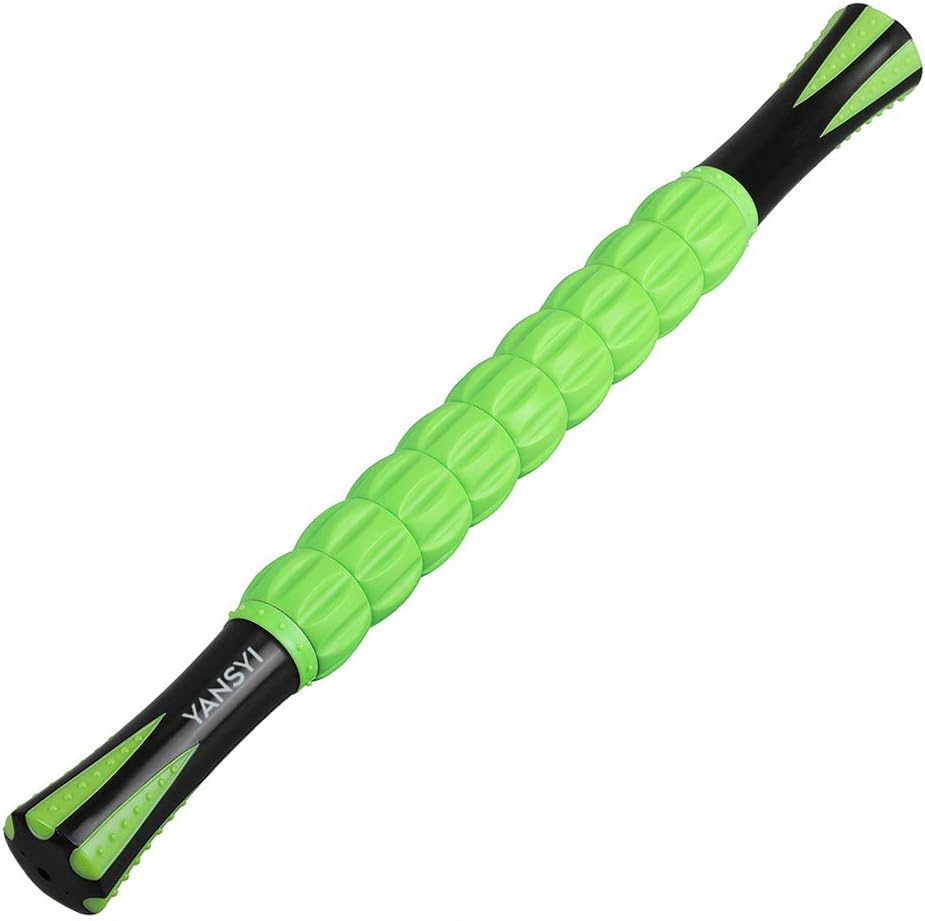 YANSYI Professional 9-Roller Deep Tissue Massage Stick - Portable Muscle Recovery Roller for Athletes, Relieves Post-Workout Soreness & Leg/Back Pain - Portable Physio Tool (Purple)