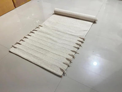 Payal Rugs Cotton Yoga Mat - Eco-Friendly Hand-Woven Rug - Non Slip & Thick (24”x72”x5mm) for Yoga Everyday Fitness at Home - Comfortable Extra-Long