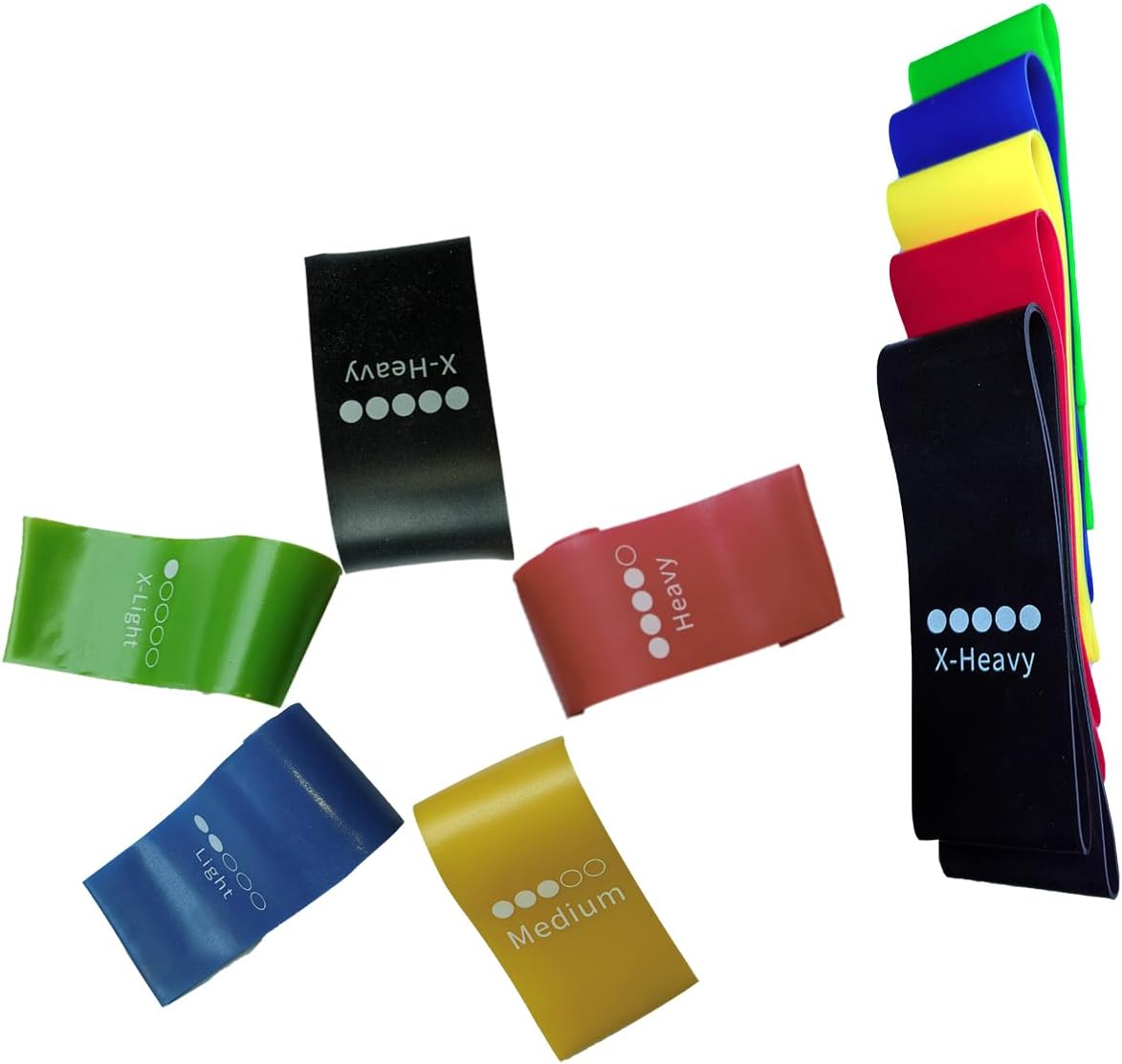 Resistance Bands for Working Out,Resistance Loop Exercise Bands for Physical Therapy, Yoga Starter Set of Stretch Bands for Booty Legs, Pilates Flexbands,Set of 5