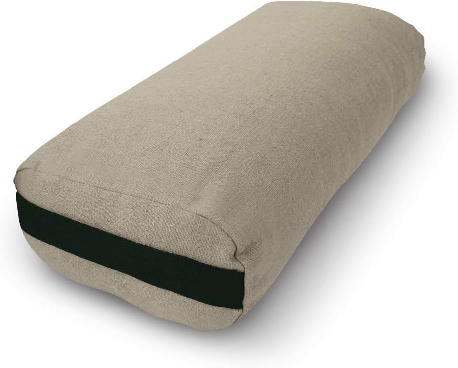 Bean Products Yoga Bolster - Made In The USA With Eco Friendly Materials - Round or Rectangular Support Cushions That Elevate Your Practice - Organic Hemp Cover