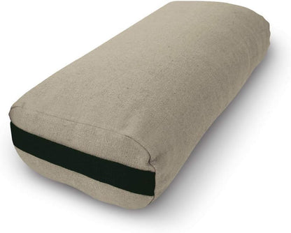 Bean Products Yoga Bolster - Made In The USA With Eco Friendly Materials - Round or Rectangular Support Cushions That Elevate Your Practice - Organic Hemp Cover