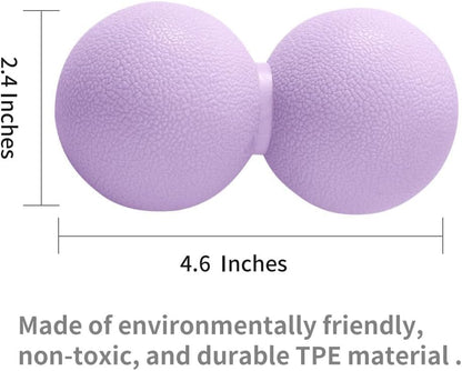 Double Lacrosse & Micro-Elastic Peanut Massage Ball - Myofascial Release Tool for Muscle, Back, Foot, and Physical Therapy, Mobility Roller for Acupressure and Relaxation (Pink)