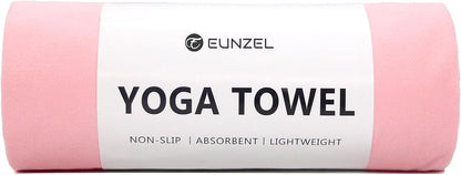 Eunzel Hot Yoga Towel Non Slip Yoga Mat Towel Non-Slip Sweat Absorbent Towel for Hot Yoga, Pilates and Workout 72" x 26.5", Blue