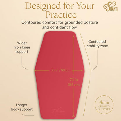Shanti Diamond Series Yoga Mat - Diamond Shape to expand your Practise, UltraGrip surface, High dencity Cushioning for, Yoga, Pilates, Stretching & Home fitness.