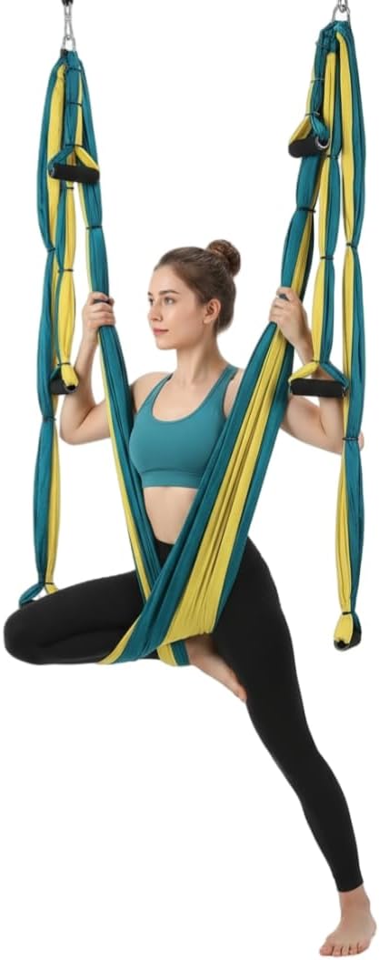 Aerial Yoga Swing Sling Strong Yoga Hammock Kit Set Trapeze Inversion Equipment Include 2 Extensions Straps