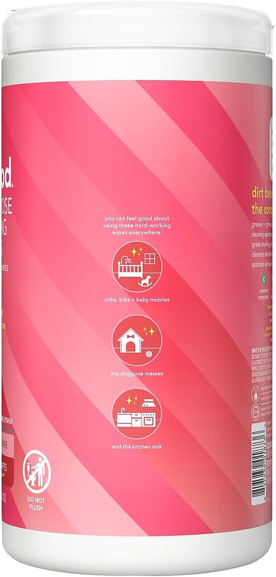 Method All-Purpose Cleaning Wipes, French Lavender, Multi-Surface, Compostable, 70 Count, (Pack of 3)