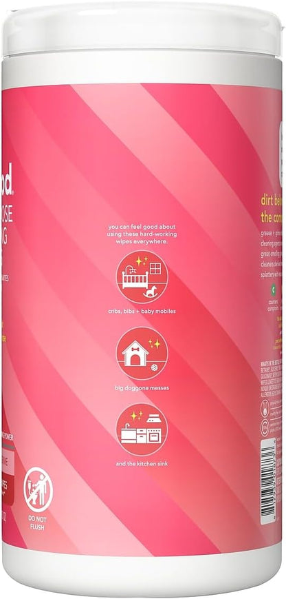Method All-Purpose Cleaning Wipes, French Lavender, Multi-Surface, Compostable, 70 Count, (Pack of 3)