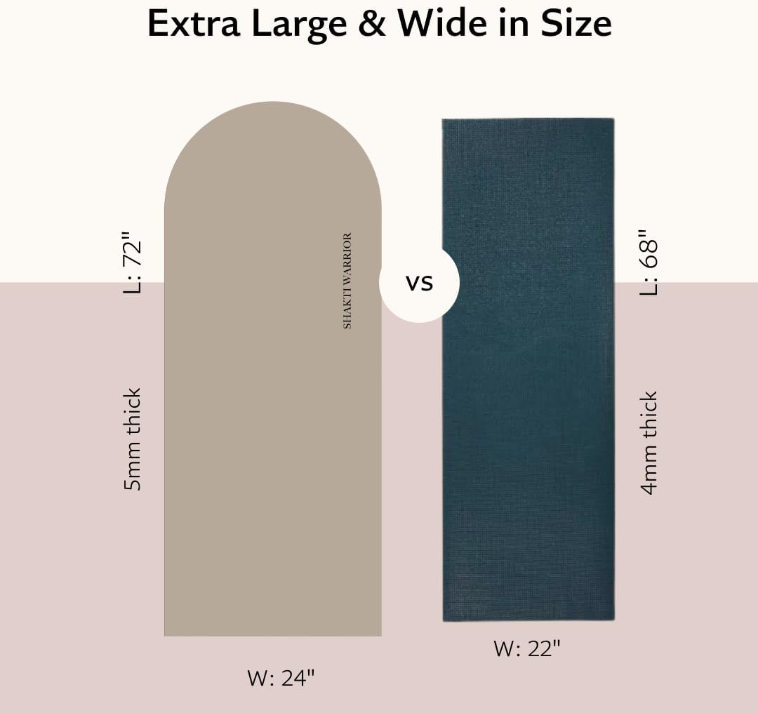 Shakti Warrior Shanti PU Yoga mat - Artist Designed, Premium eco friendly mats, Non Slip, Non Toxic, Great for Regular & Hot Yoga, Pilates and Work out (72 inch x 28 inch x 5mm Thick)k out (72 inch x 28 inch x 5mm Thick)