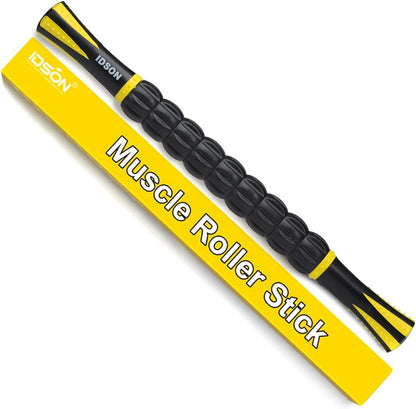 Idson Muscle Roller Stick for Athletes- Body Massage Sticks Tools Massager for Relief Muscle Soreness,Cramping and Tightness,Help Legs and Back Recovery,Black Green