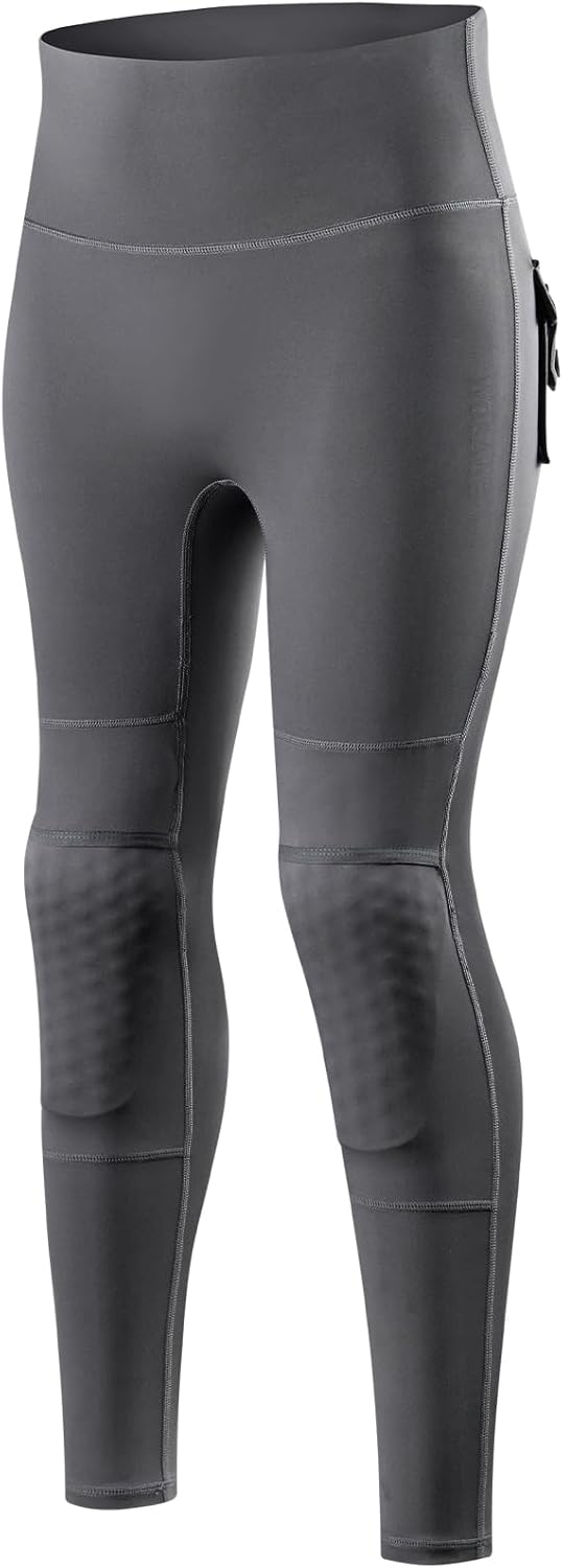 WOSAWE Women's Motorcycle Yoga Leggings with Removable Knee Pads Butt Lifting Cargo Pants