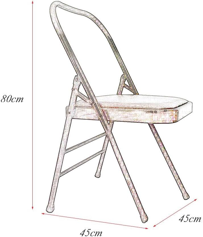 Pilates Yoga Chair,Metal Folding Chair, Removable Seat Cushion,Yoga Assist Chair with Back Support,Portable Inversion Chair,Backless Yoga Chair,Black