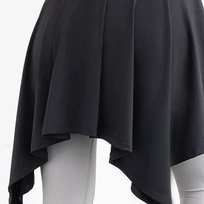 Sports Skirt Cover, Polyester Fiber Soft Yoga Skirt Shawl Yoga Outfit Absorbent Yoga Tie Up Skirt for Fitness Tennis (Black)