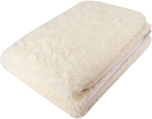 Thick Soft Fluffy Indoor Carpet, Non - Slip Living Room Rug, Washable Polyester Furry Floor Mat with High Color Fastness for Bedroom Yoga Baby Crawling Home Decor (Silver Gray)