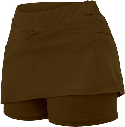 SHAOBGE Athletic Yoga Culottes for Women Solid Color Elastic Shorts Summer Lightweight High Waist Skinny Joggers Skirt 2024