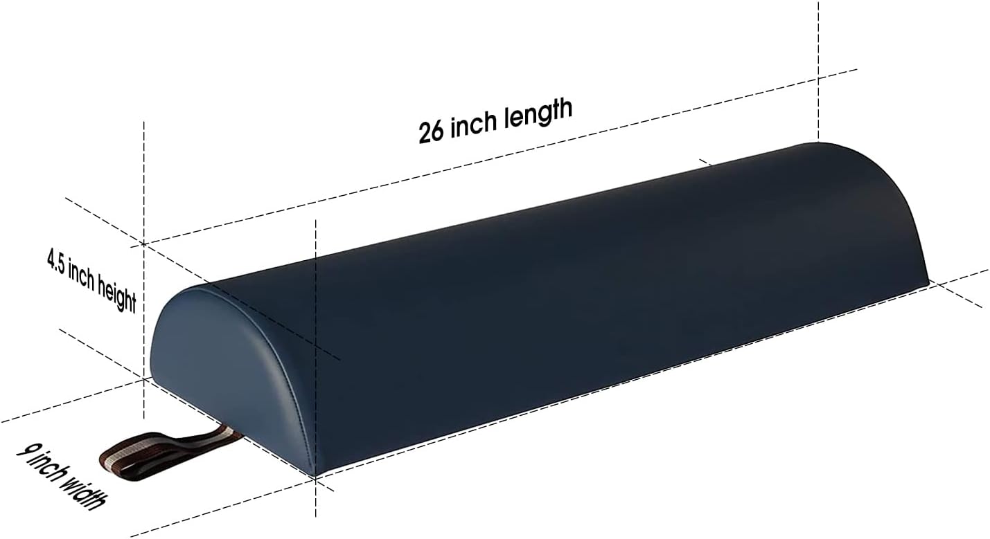 Master Massage tables 9" Large Half Round Semi-round Pillow Cushion Massage Bolster 9"x26" ,Black