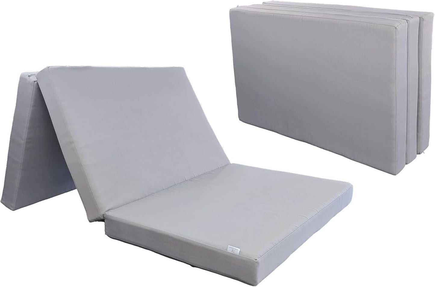 JMGBird Tri-Fold Memory Foam Yoga Mat 4 Inch - Portable Foldable with Washable Cover for Travel, Camping, Yoga (76x39x4 Inch, Grey)