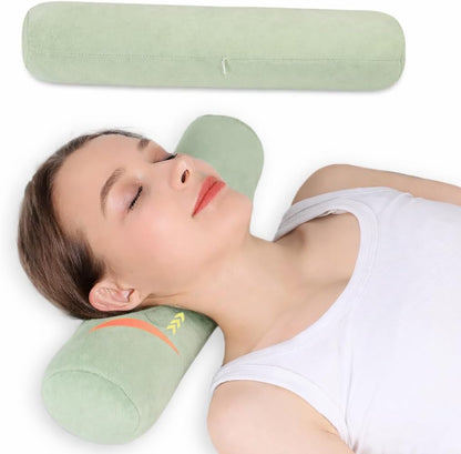 Health Cervical Neck Roll, Comfortable and Highly Resilient Bolster Pillows, Round Neck Pillows Support for Sleeping | Large Size Bolster Pillow for Bed, Legs, Back and Yoga (Purple 81)