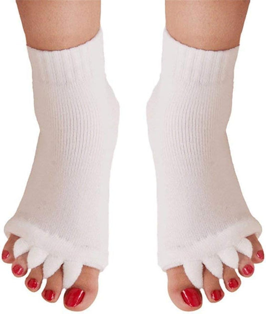 Toe Separator Socks Yoga Sports Gym Health Massage Foot Alignment Socks