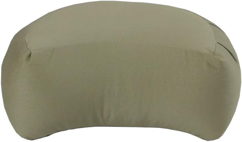 Buckwheat Crescent Zafu Meditation Cushion, Olive