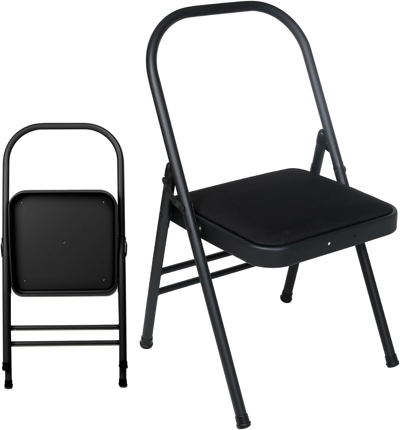 INNOLIFE Modern Minimalist Yoga Chair, Foldable & Space-Saving, 300 lbs Capacity, Grey