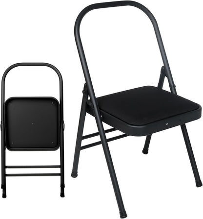 INNOLIFE Modern Minimalist Yoga Chair, Foldable & Space-Saving, 300 lbs Capacity, Grey