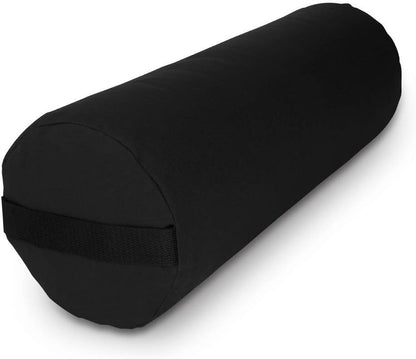 Bean Products Cotton Batting Yoga Bolster - Studio Grade Round or Rectangular Restorative Yoga Pillow for Pilates and Yin Practice - Soft Yet Firm Support with Cotton Cover - Made in The USA