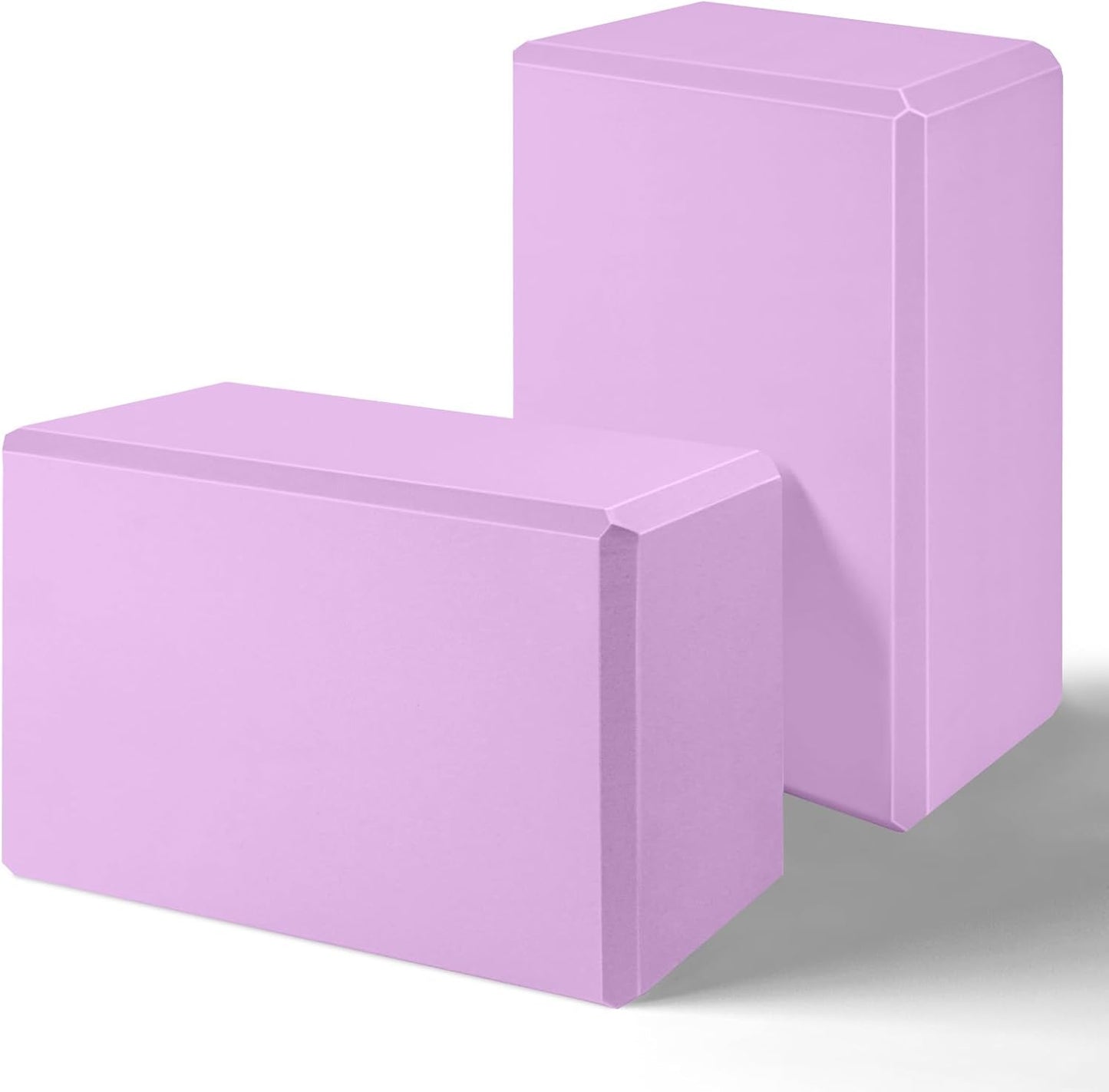 Yoga Blocks 2 Pack 3x6x9IN Foam Block Supportive Latex-Free with Beveled Edges, Non-Slip Exercise Blocks for Pilates, Meditation, Balance, Stretching and Deep Poses