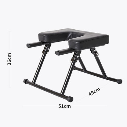 Yoga Headstand Bench, Foldable Inversion Chair with Armrests, for Home Gym and Yoga Studio,Black/White, 49×51×36 cm,49 * 51 * 36cm-Black